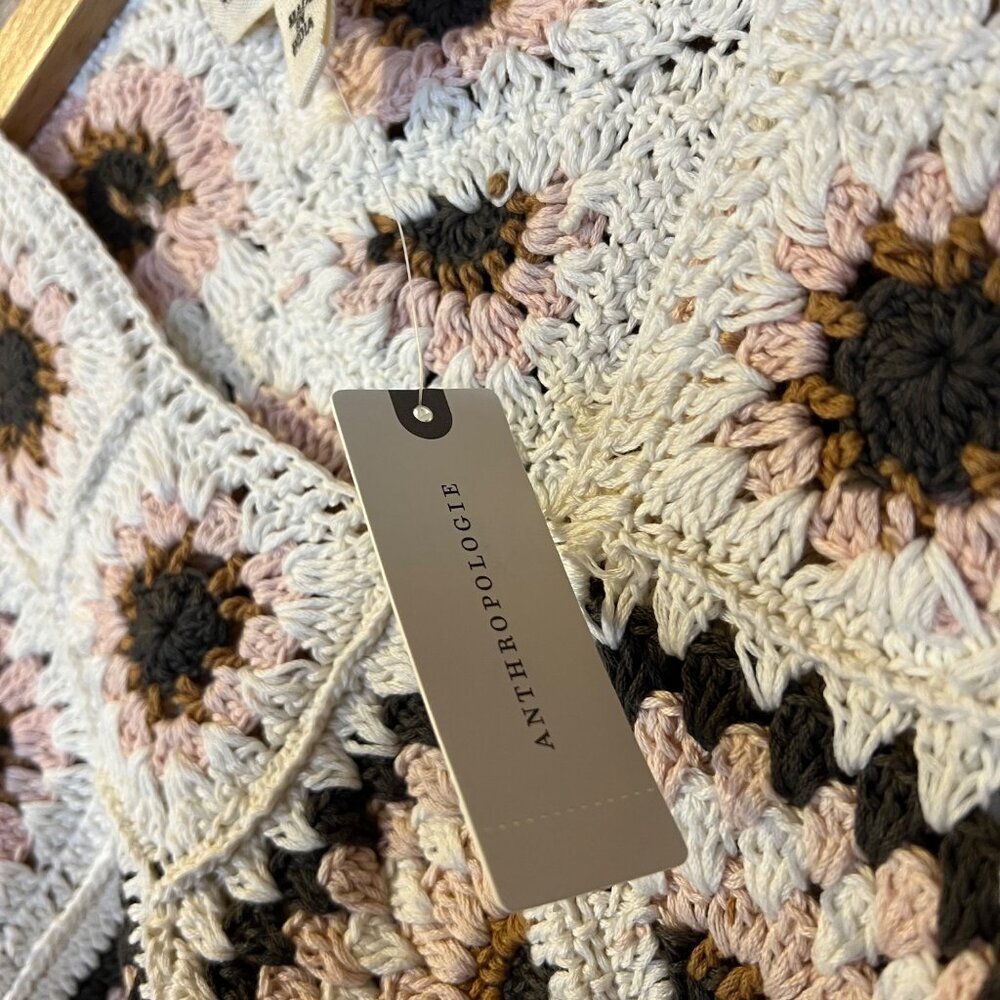 NWT Anthropologie Andersen &‎ Lauth Girls Amber Crochet Granny Square Poncho - Picture 5 of 6